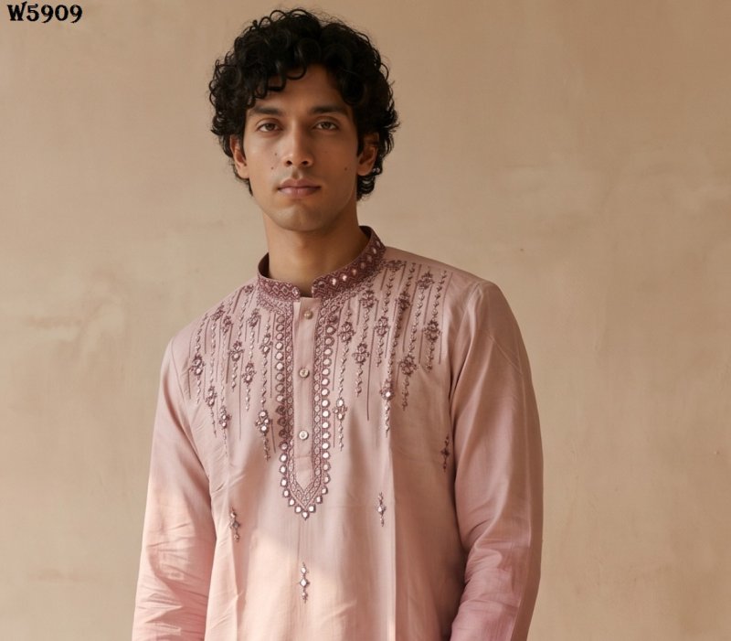 Outluk Wedding Vol 59 Silk Mens Kurta With Pajama 